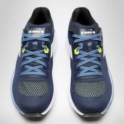 Diadora Men's Mythos Vortice 7 Running Shoe -Black Iris/White/Neon Yellow - Regular (D) -TrailBlaze Shoes Shop 101.178060 C9803 50 HR 1