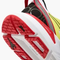 Diadora Men's Mythos Blushield Volo 3 Running Shoe- White/Black/Yellow Fluo - Regular (D) -TrailBlaze Shoes Shop 101.179090 C0008 25 HR