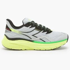 TrailBlaze Shoes Shop 11 Diadora Men's Nucleo Running Shoe - Silver/Black/Yellow Fl DD - Regular (D)