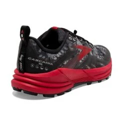 BROOKS Men's Cascadia 16 Trail Running Shoe - Black/Grey/Red - Regular (D) -TrailBlaze Shoes Shop 110376 008 H Cascadia 16