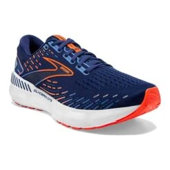 BROOKS Men's Glycerin GTS 20 Running Shoe - Blue Depths/Palace Blue/Orange - Wide (2E) 10 BROOKS Men's Glycerin GTS 20 Running Shoe - Blue Depths/Palace Blue/Orange - Wide (2E) -TrailBlaze Shoes Shop 110383 444 A Glycerin GTS 20