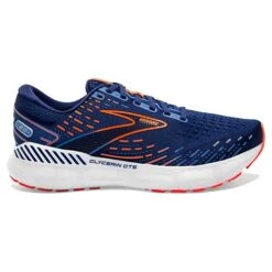 BROOKS Men's Glycerin GTS 20 Running Shoe - Blue Depths/Palace Blue/Orange - Wide (2E)