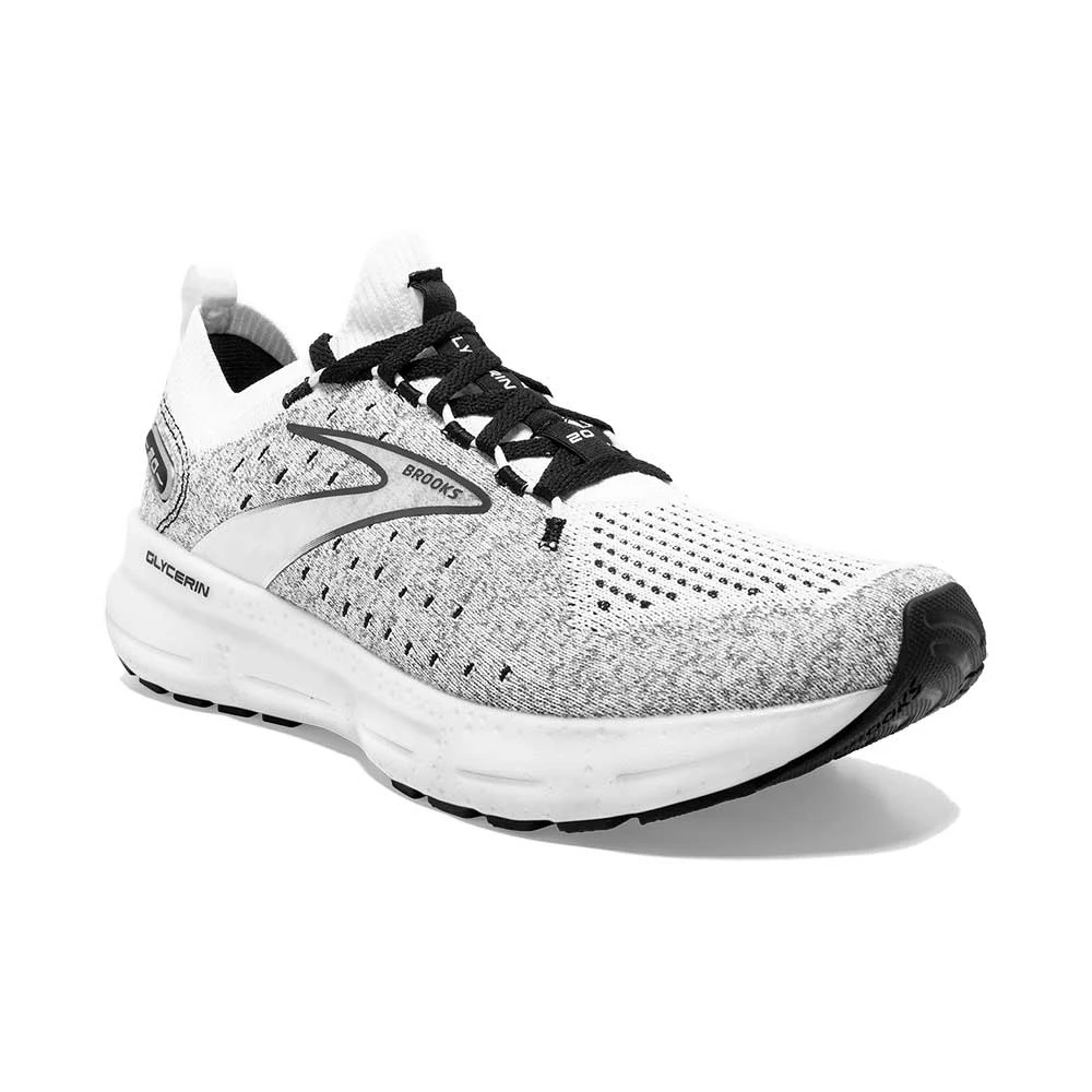 BROOKS Men's Glycerin StealthFit 20 Running Shoe - White/Grey/Black - Regular (D) 4 BROOKS Men's Glycerin StealthFit 20 Running Shoe - White/Grey/Black - Regular (D) - Image 2