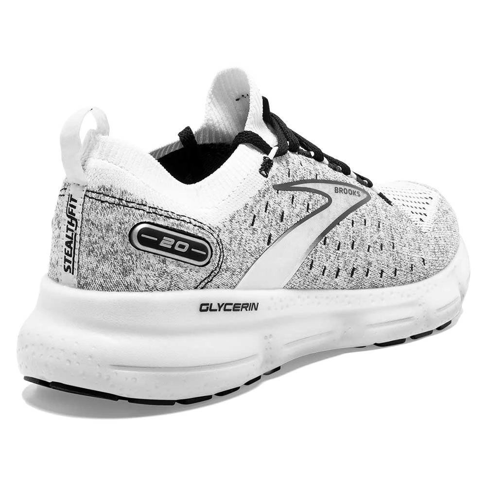 BROOKS Men's Glycerin StealthFit 20 Running Shoe - White/Grey/Black - Regular (D) 7 BROOKS Men's Glycerin StealthFit 20 Running Shoe - White/Grey/Black - Regular (D) - Image 5