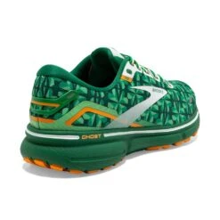 BROOKS Men's Ghost 15 Run Lucky Running Shoe- Green/White/Orange- Regular (D) -TrailBlaze Shoes Shop 110393 371 H Ghost 15