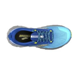 BROOKS Men's Cascadia 17 Trail Running Shoe - Blue/Surf The Web/Sulphur - Regular (D) -TrailBlaze Shoes Shop 110403 416 O Cascadia 17
