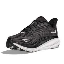 Hoka Men's Clifton 9 Running Shoe - Black/White -TrailBlaze Shoes Shop 1127895 BWHT 3