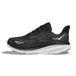 Hoka Men's Clifton 9 Running Shoe - Black/White -TrailBlaze Shoes Shop 1127895 BWHT 8