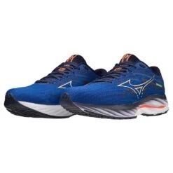 Mizuno Men's Wave Rider 27 Running Shoe - Surf The Web/White - Regular (D) -TrailBlaze Shoes Shop 411415 5E00 09