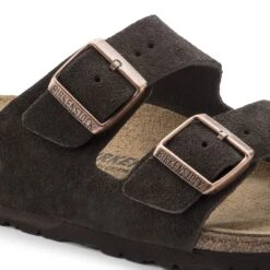 Birkenstock Arizona Mocha Suede Leather Sandal- Regular/Wide -TrailBlaze Shoes Shop 51903 detail 1