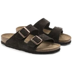 Birkenstock Arizona Mocha Suede Leather Sandal- Regular/Wide -TrailBlaze Shoes Shop 51903 pair