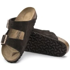 Birkenstock Arizona Mocha Suede Leather Sandal- Regular/Wide -TrailBlaze Shoes Shop 51903 sole