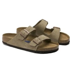 Birkenstock Arizona Soft Footbed Taupe Suede Leather Sandal - Taupe- Regular/Wide -TrailBlaze Shoes Shop 951303 pair