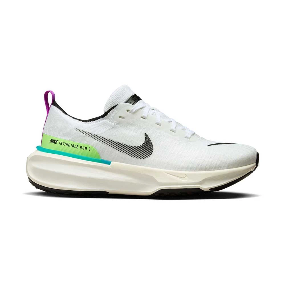 Men's Nike Invincible Run Flyknit 3 SE Running Shoe- White/Black-Lime Blast-Blue Lightning- Regular (D) 3 Men's Nike Invincible Run Flyknit 3 SE Running Shoe- White/Black-Lime Blast-Blue Lightning- Regular (D)