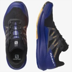 Salomon Men's Pulsar Trail Shoe - Black/Clematis Blue/Blazing Orange- Regular (D) -TrailBlaze Shoes Shop L41603200 4f8be5c5cebfe5ac4bc995d14af1aba8