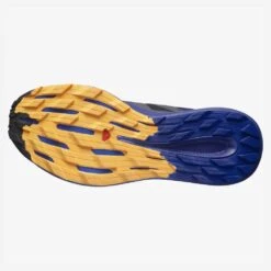 Salomon Men's Pulsar Trail Shoe - Black/Clematis Blue/Blazing Orange- Regular (D) -TrailBlaze Shoes Shop L41603200 da37cd5b886c4091b61da96c1603e347