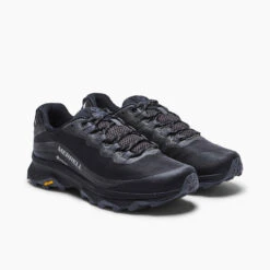 Merrell Men's Moab Speed GoreTEX Hiking Shoe - Black/Asphalt - Regular (D) -TrailBlaze Shoes Shop MRLM J067083 021621 S21 004