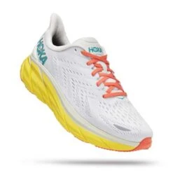 Hoka Men's Clifton 8 Running Shoe - Blanc De Blanc/Illuminating— Regular (D) -TrailBlaze Shoes Shop opplanet hoka one one clifton 8 road running shoes mens blanc de blanc illuminating 16d 1119393 bdbi 16d main